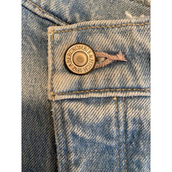 NWT ABERCROMBIE JEANS 33 CURVE LOVE CRISS CROSS DAD HIGH RISE BUTTON FLY BLUE - Picture 11 of 16